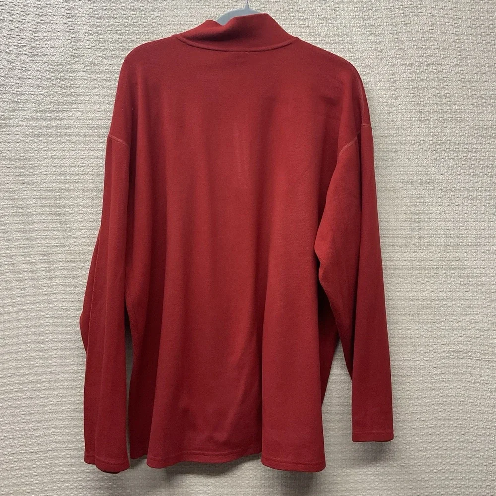 The North Face Pullover Mens 2XL Red Logo Collar  Quarter Zip Sweatshirt Outdoor
